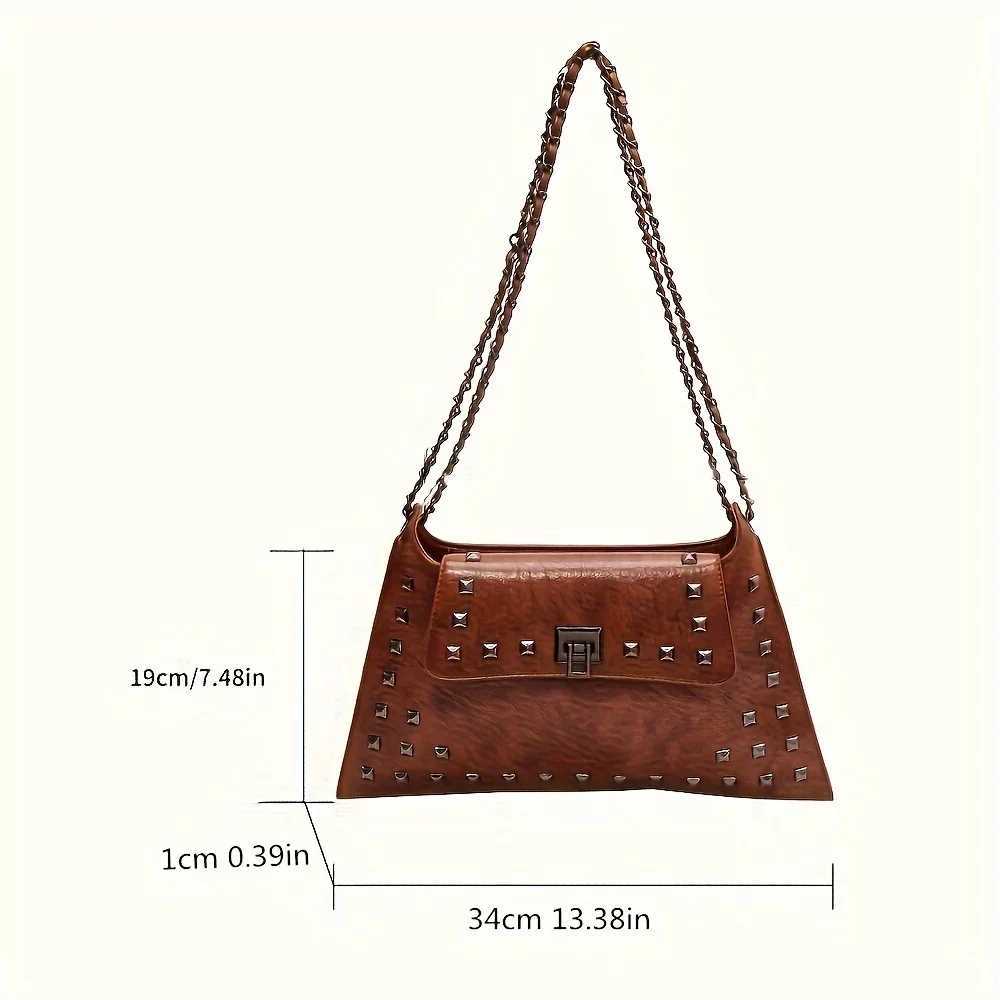 Fashionable retro cross body bag - waterproof synthetic leather adjustable belt solid color with kiss lock closure Y250320