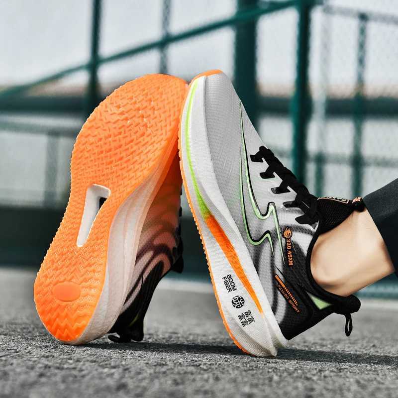 Single layer fabric mens running shoes supercritical midsole sports shoes mens outdoor jogging large fitness training shoes Y250320