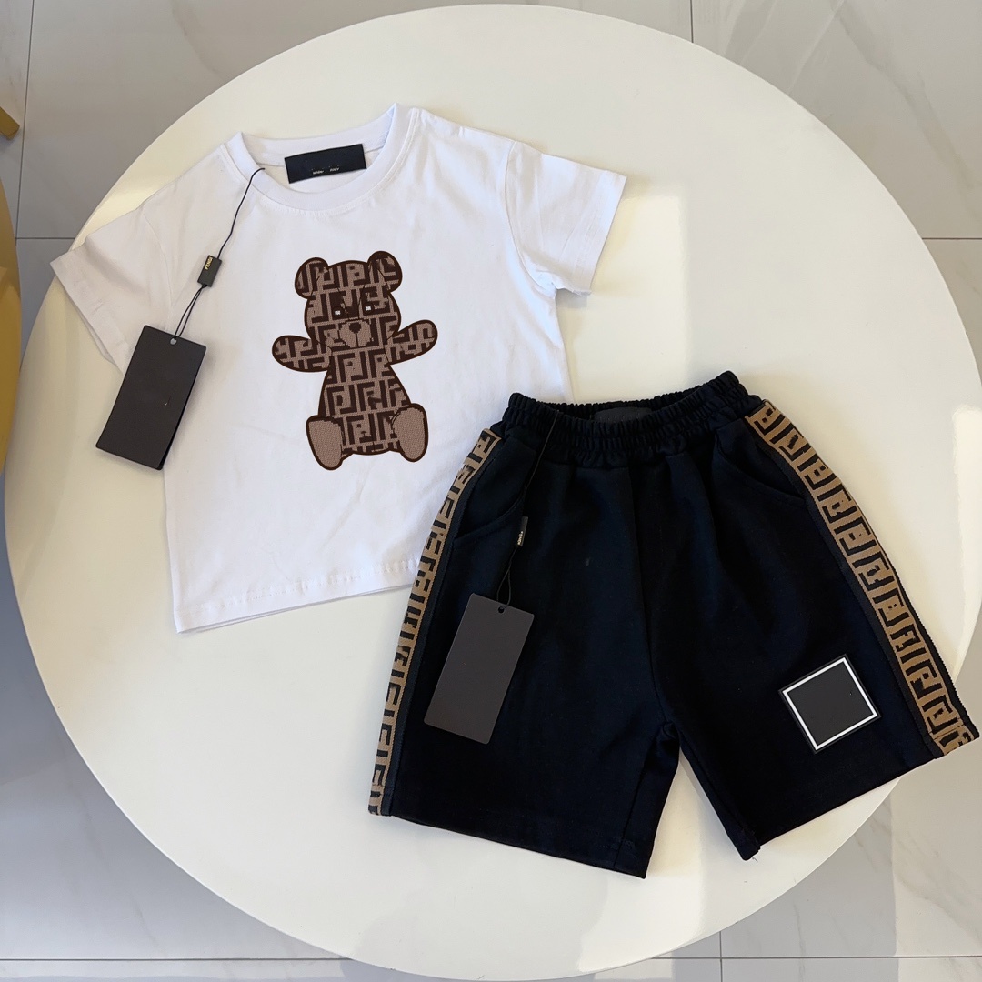 Designer Children's suit Summer cotton high quality children's casual wear for men and women Short sleeves and shorts size 90cm-150cm A4
