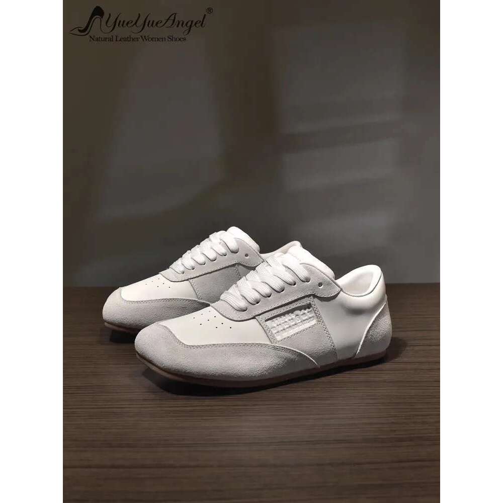 Designer Square Toe Vintage Women Casual Genuine Leather Pumps Lace Up Spring Summer Fashion Flat Walking Shoes