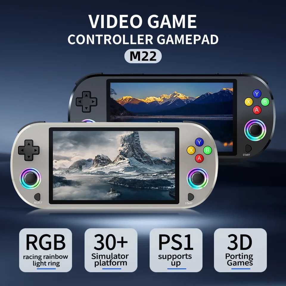 M22 Pro Handheld Game Csole 5.0 HD 1920*1080 IPS Display Support LINUX/ Emelec 4.3 for PSP Portable Pocket Video Player Z250325