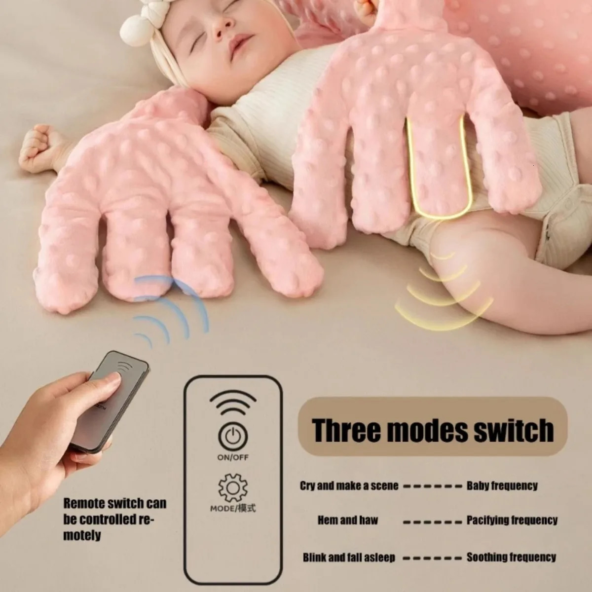 Baby Sleeping Patting Doll Pillow Sleep Companion Mood Soothing Palm Remote Control Electric Baby Pillow born Nursing Pillows 250321