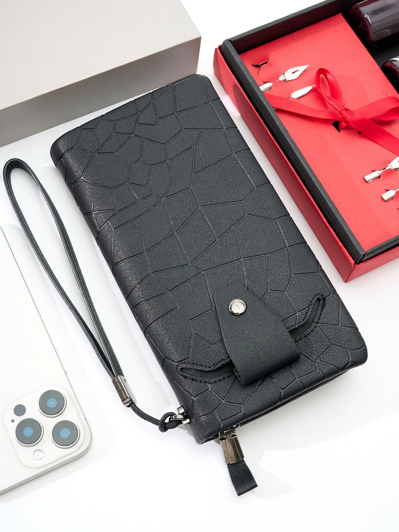 Mens Long Zipper Clutch Bag High Quality Multi Card Slots Fashion Smartphone Business Casual Large Capacity Handheld Purse 250317