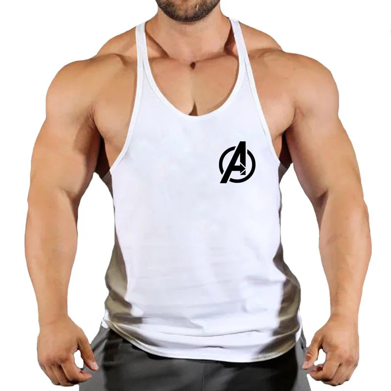 Mens vest with letter pattern Fitness top vest suspenders casual sleeveless sports top mens vest fitness clothes loose fitness 250320