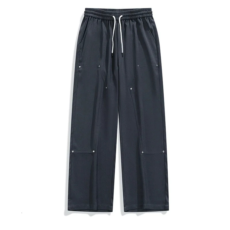 Cargo Work Pants MenS Wide-Leg Pants Teenager Loose Straight-Leg Casual Trousers High End Mens Clothing Man Working Clothes 250320