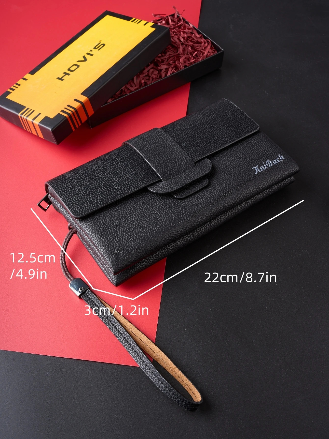 Classic solid color retro clutch simple business large capacity lightweight waterproof mens daily commuting phone bag 250317