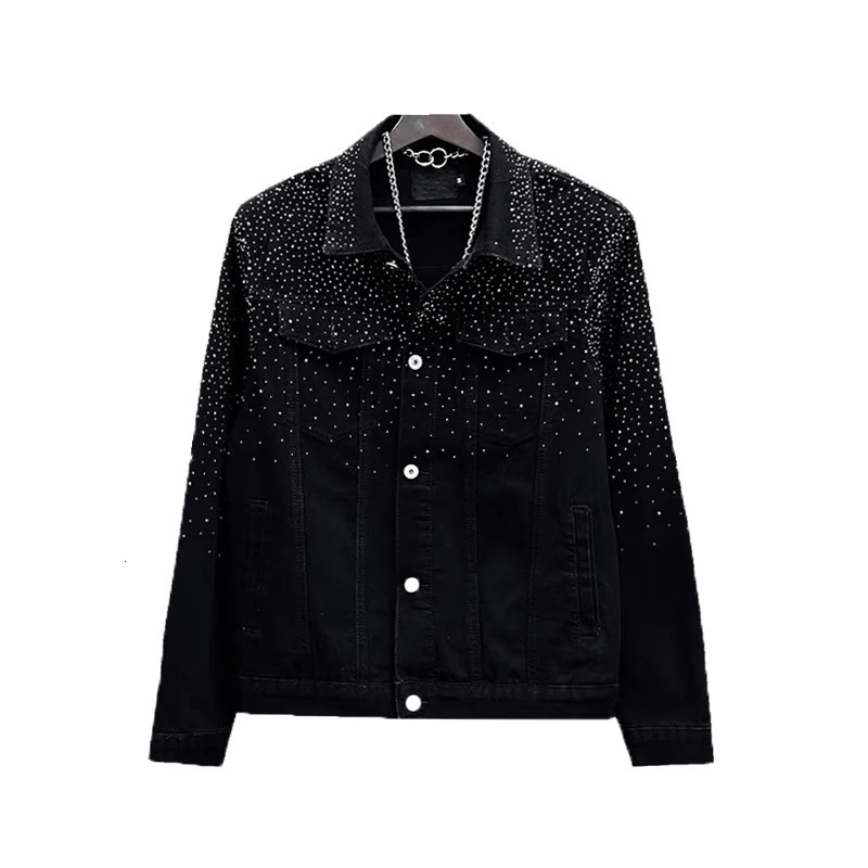FEWQ Mens Jacket Trend Slim Fit Casual Versatile Turn-down Collar Long Sleeve Flash Male Coat Fashion 24X2210 250313