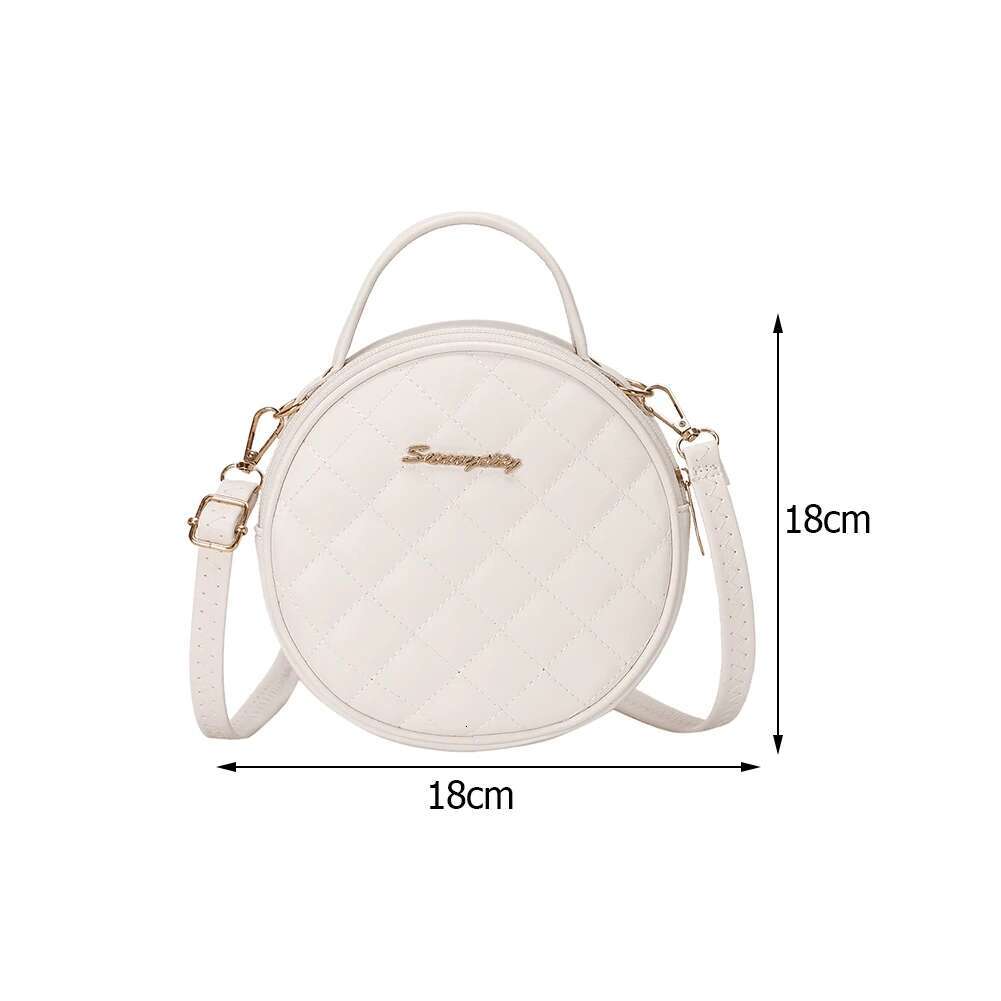 Mini Round Ladies Crossbody Fashion Lattice Pattern PU Leather Women Shoulder Bags Casual Small Messenger Handbags