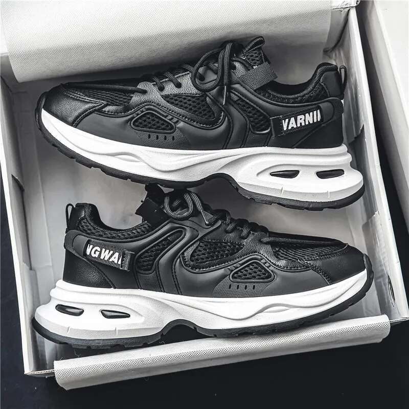 Men Casual Breathable Running New Men's Fashion Platform Sneakers Trend Lace-up Cloth Outdoor Non-slip Shoes