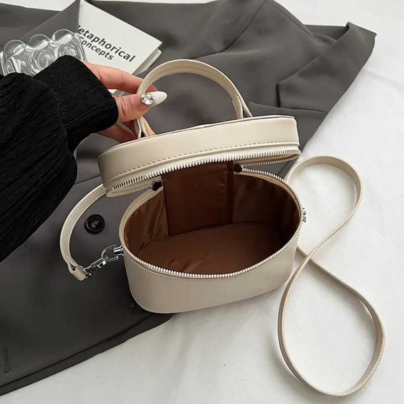 Premium PU solid color shoulder bag handbag storage bag stylish large capacity can be used to store cosmetics jewelry and mobile items Y250320