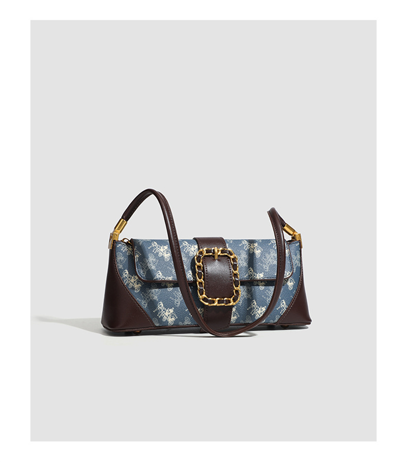 free shipping designer Shoulder Bags for woman Casual Fashion vintage baguette blue flap pocket