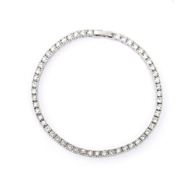 Men's hip-hop 3mm alloy tennis necklace with minimalist punk es and high-end accessories