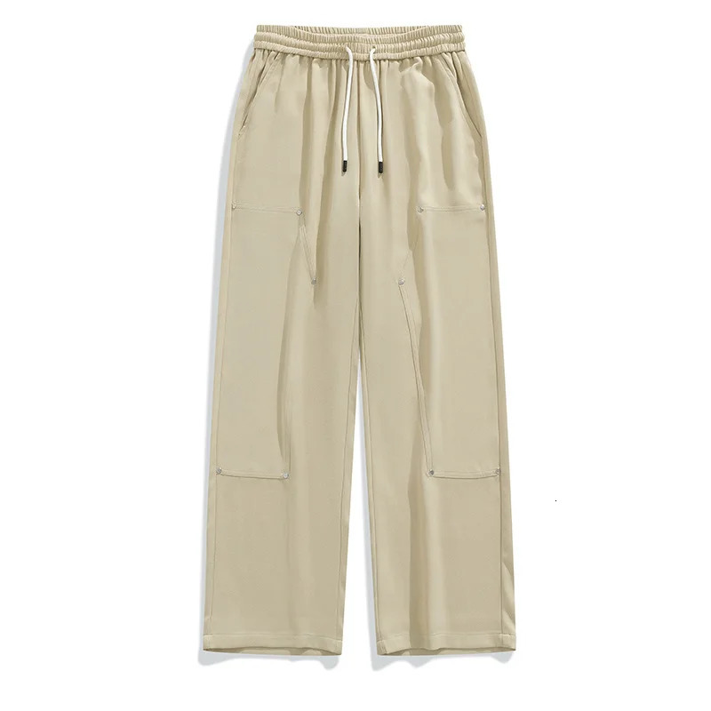 Cargo Work Pants MenS Wide-Leg Pants Teenager Loose Straight-Leg Casual Trousers High End Mens Clothing Man Working Clothes 250320