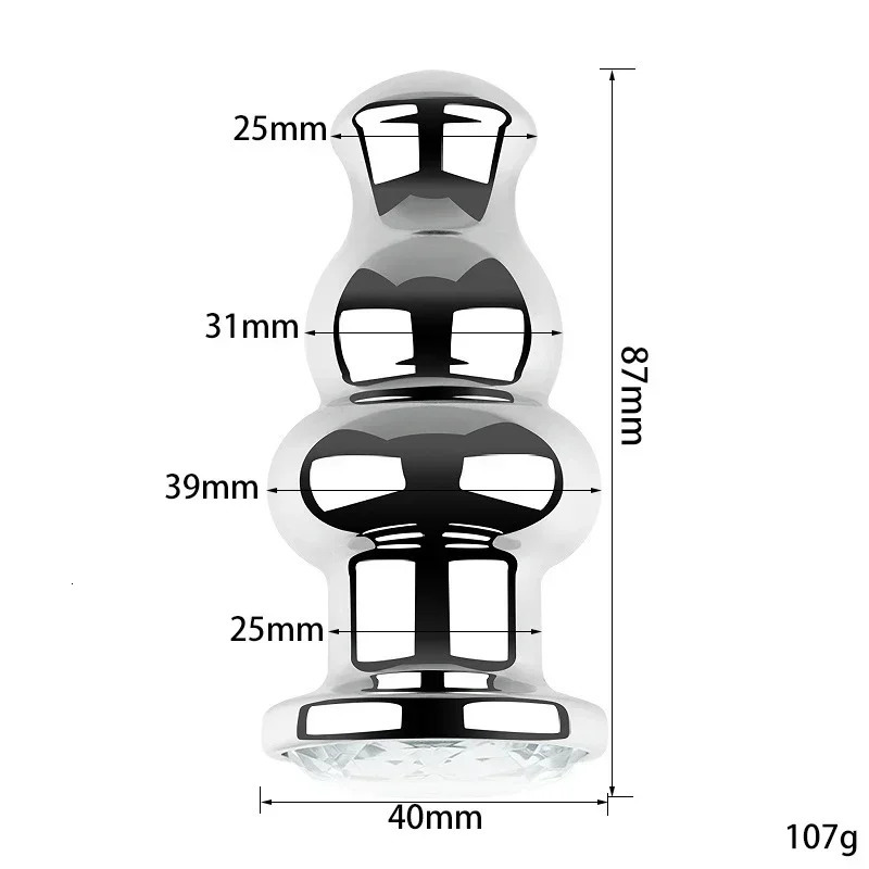 Anal Plug Sex Toys Crystal Heart Smooth Steel Annal Extreme Butt Buttplug for Woman Prostate Massager Stimulator Adult Tooys Man 250320
