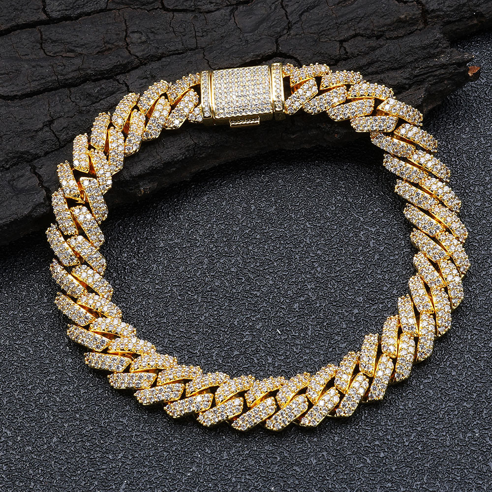 Women Mens Fashion Diamond Cuban Necklace 18K 14K Gold Plated Miami Cuban Iced Chain Jewelry Customized Laser