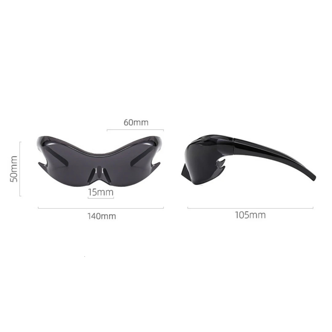 Fashion personality conjoined sunglasses frameless Y2K sports sunglasses colorful riding sunglasses 250320