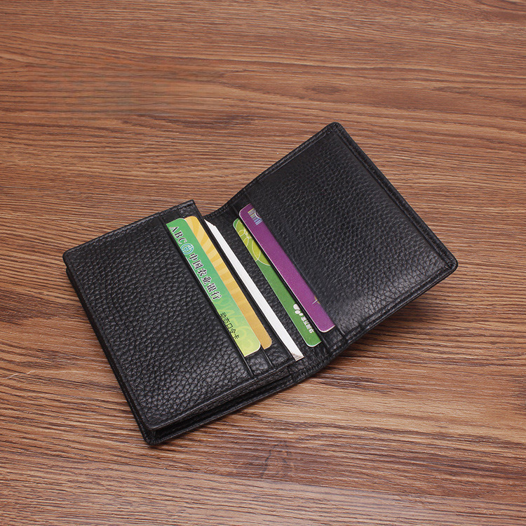 2025S Trend Designer Men S Genuine Leather Lychee Pattern Top Layer Cowhide Business Card Holder ID Slot