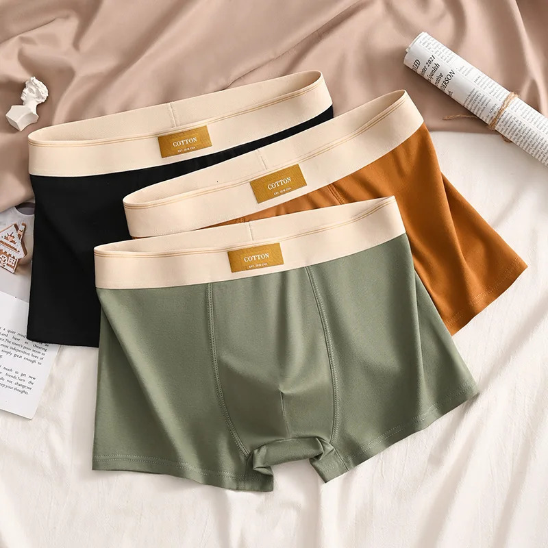 3 mens underwear cotton breathable comfortable boxing shorts plus size gift 250320
