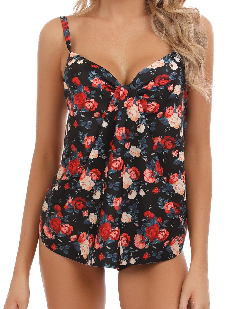 2025 Straped Tankini Set Swimsuit Women Printed Swimwear Female Push Up Bodysuit Bathers Bathing Swimming Suit Summer Beachwear 250320