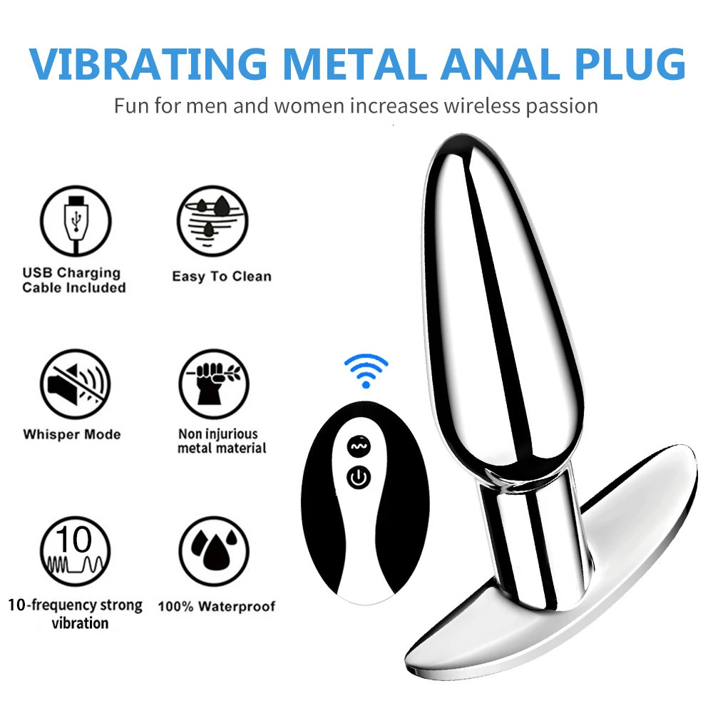 Anal Plug With Push 10 Vibration Modes Anal Toy For Men Prostate Massager Sex Toys With Remote Control Vibrator Anal Toys for 18 250320