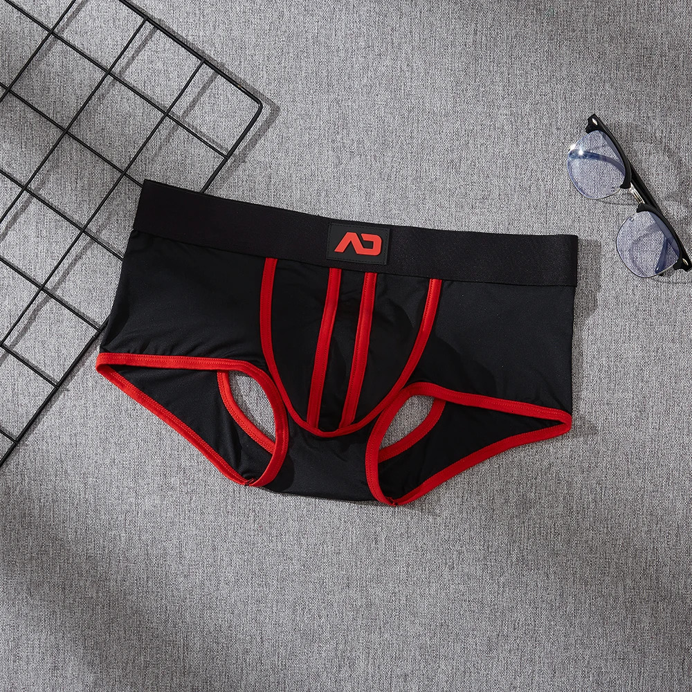 Addicted Fashion Underwear Silk Mens Boxing Shorts Stretch Pants Hip Hollow Gay Sexy Trendy Young 250320