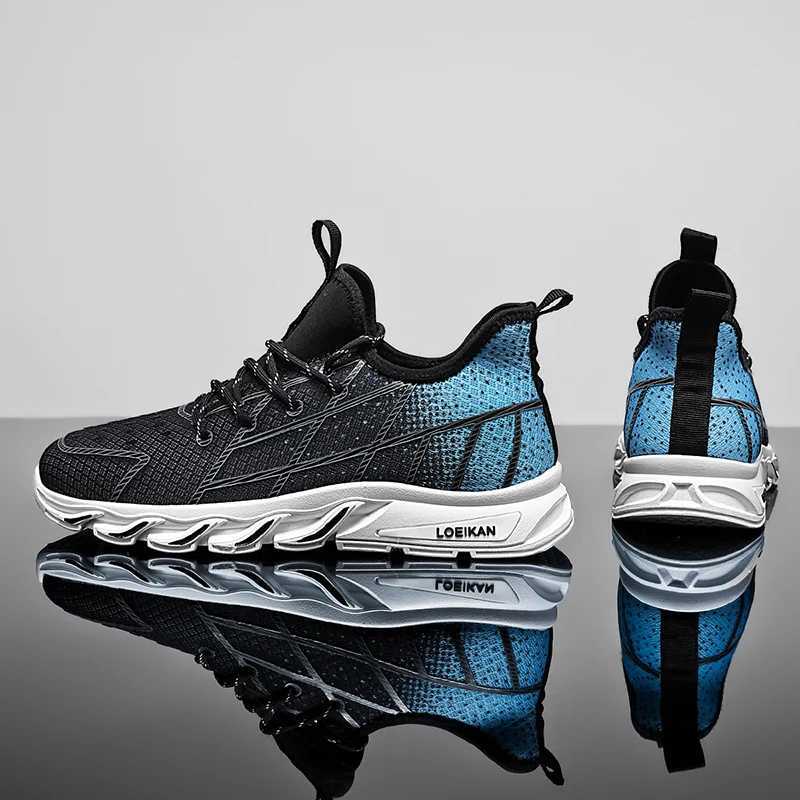 Mens plus size casual mesh sports shoes with soft soles for all seasons anti slip outdoor running shoes fashionable breathable lightweight sports shoe