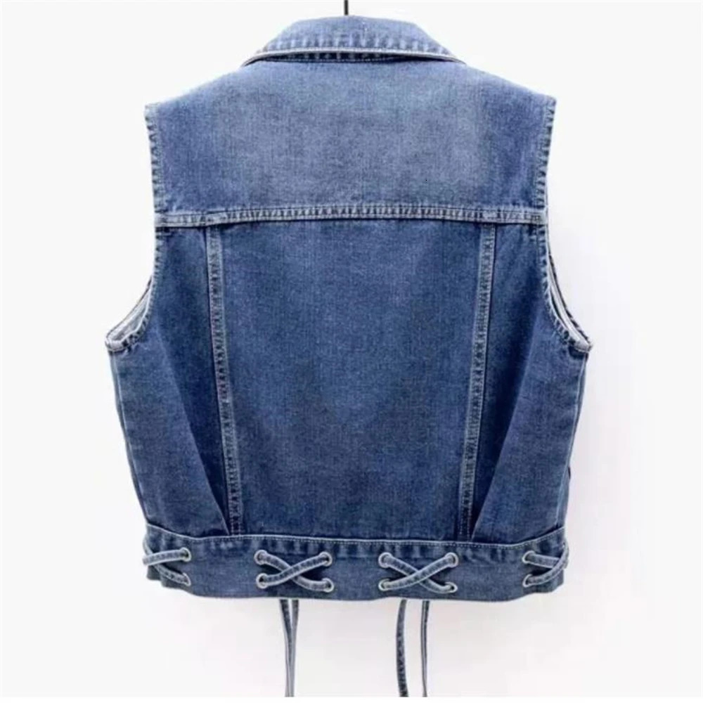 Autumn Lamb Wool Liner Plush Thick Cowboy Vest Winter Plus Velvet Warm Women Denim Waistcoat Female Gilet Sleeveless Vest Jacket 250320
