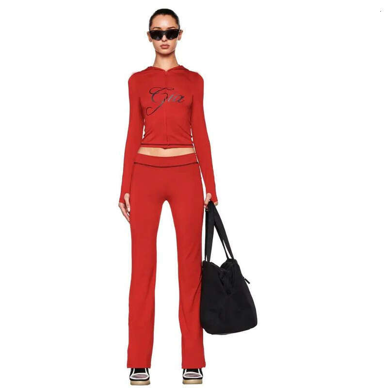 Tracksuits Women: Chic Two-Piece Set with Flared Pants, Zip-Up Top, and Long Sleeves - Ideal for Spring C260312