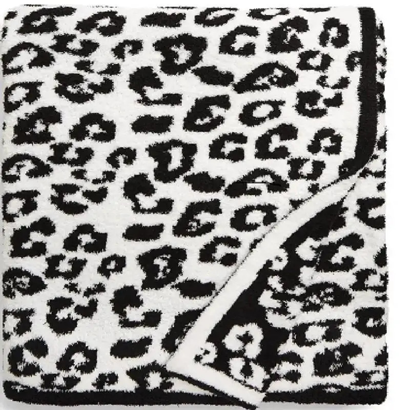 Super Soft Leopard Print Blanket Warn Knitted Fleece Blanket Sofa Nap Lightweight Blanket 250321