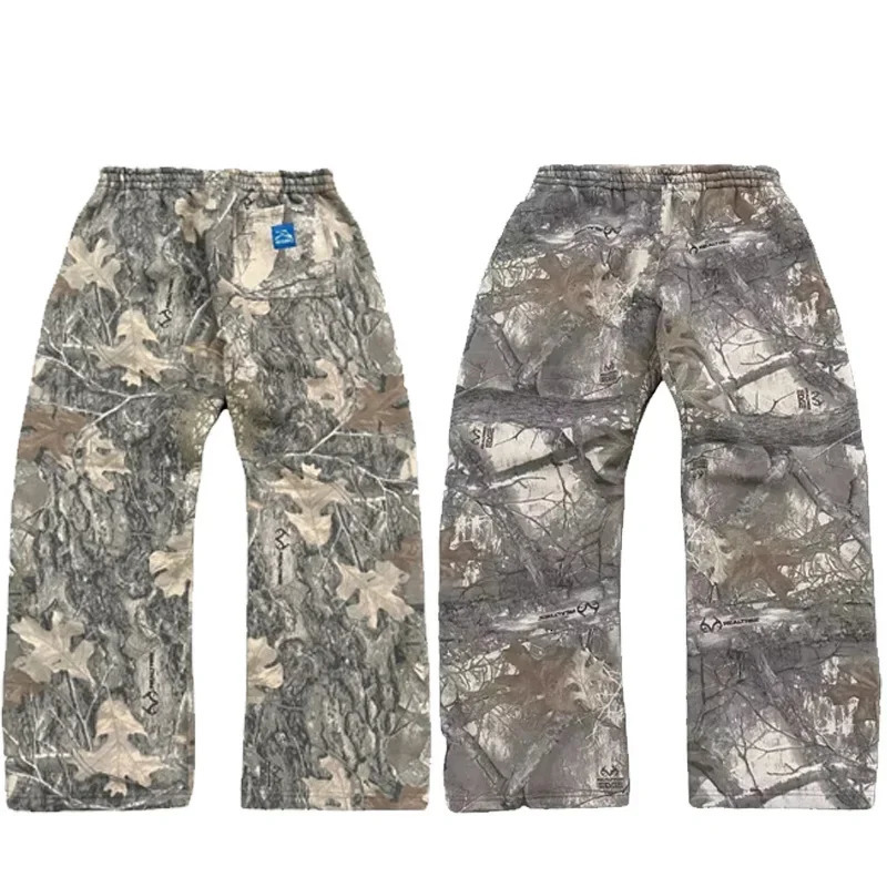 Akimbo Leaf printed straight leg sports pants unisex Y2K street hiphop casual Trouser comfortable loose 250312