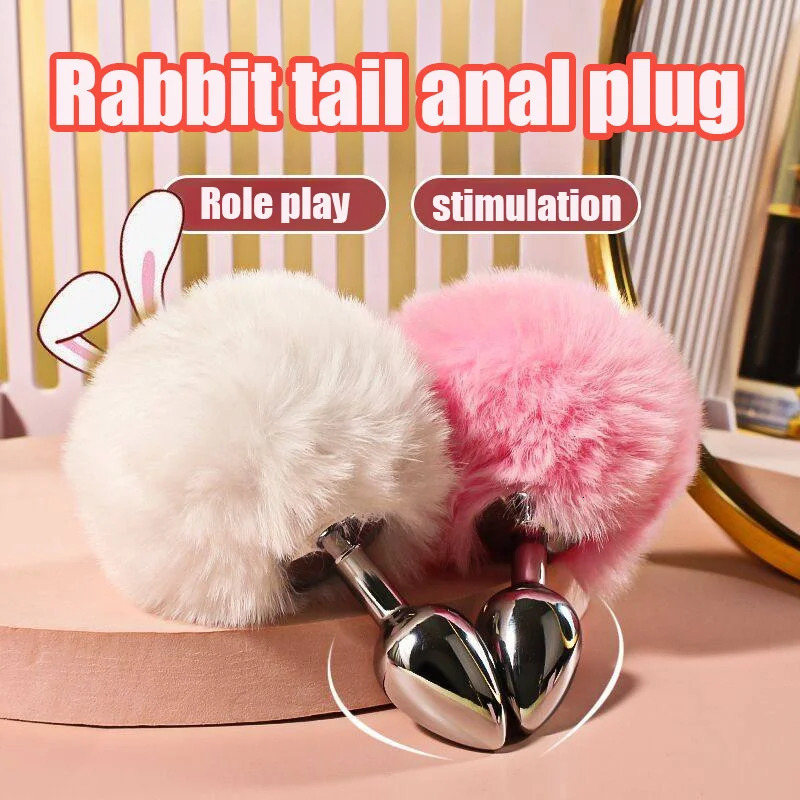 Mini Bunny Tail Butt Plug Cosplay Anal Beads Metal Butt Plug Dildo BDSM Beginner Anal Plug Massage Balls Sex Toys for Men Women 250320