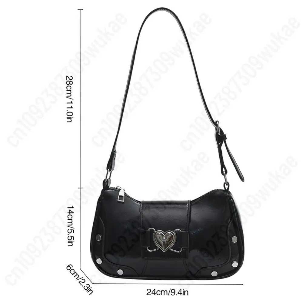 Love Design Armpit Bag Women PU Leather Spicy Girl Underarm Bag Ladies Trendy Shoulder Bag Waterproof Handbag Y2K Messenger Bag Y250320