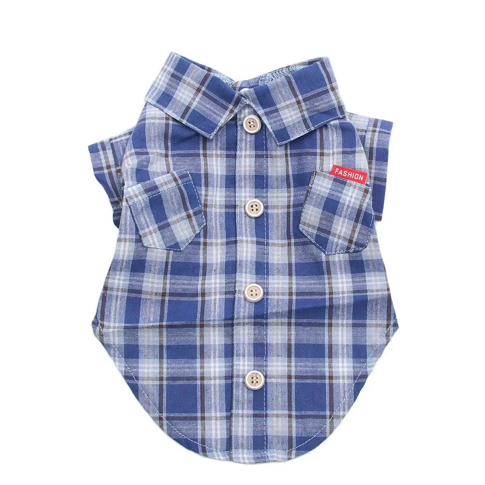 Dog and cat plain shirt pet dog shirt with diagonal pockets spring and summer clothing 250318