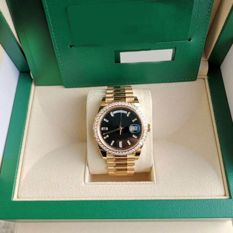With Box Papers high-quality Brand watch 18K Rose Gold Diamond Bezel 40mm Dial Automatic mechanical Fashion Sapphire surface Men's Watch