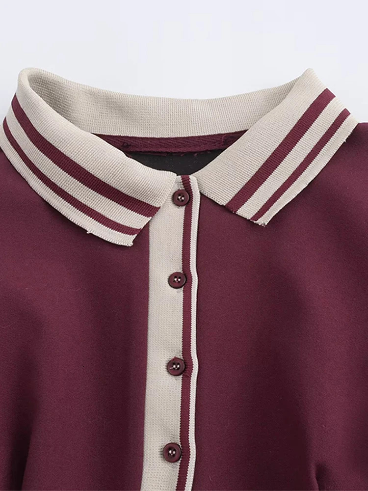 Spring Polo Collar Aline Women Dresses Fashion Short Sleeve High Waist Mini Dress Chic Female Party Club College 250317
