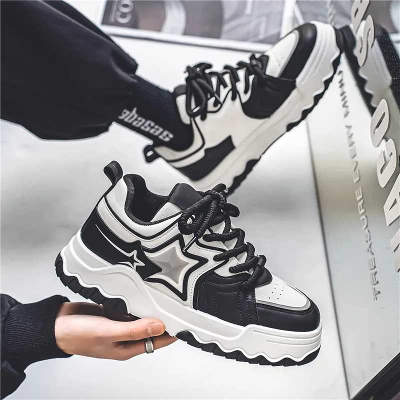 Mens new full competition thick soled high gain casual sports shoes for students running sports anti slip casual mens shoes Y250320