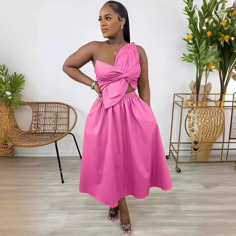 Elegant Draped Big Bow Strapless Party Long Dresses for Women Sleeveless High Waisted ALine Prom Club Birthday Dress 250320