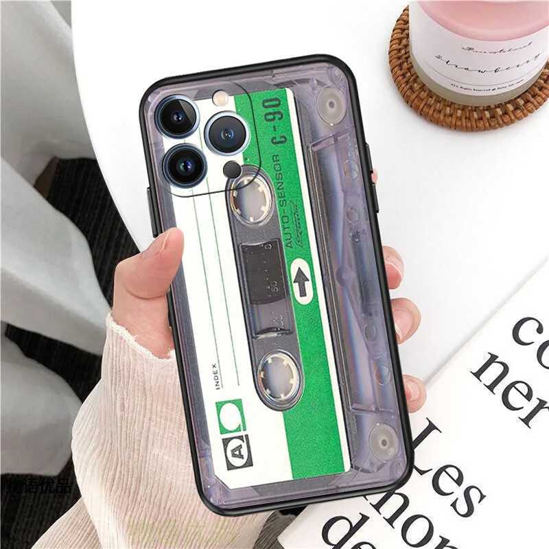 Matte Phone Case For iphone 16 Plus 15 14 13 12 11 Pro Max Mini 7 8 XR 16Pro XSMax Cassette Tape Classic Camera Black Soft Cover Z250321
