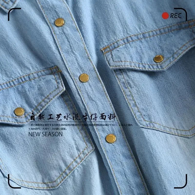 Womens shirt Spring and Autumn denim shirt Womens long sleeved shirt Blusas Ropa De Mujer 250317