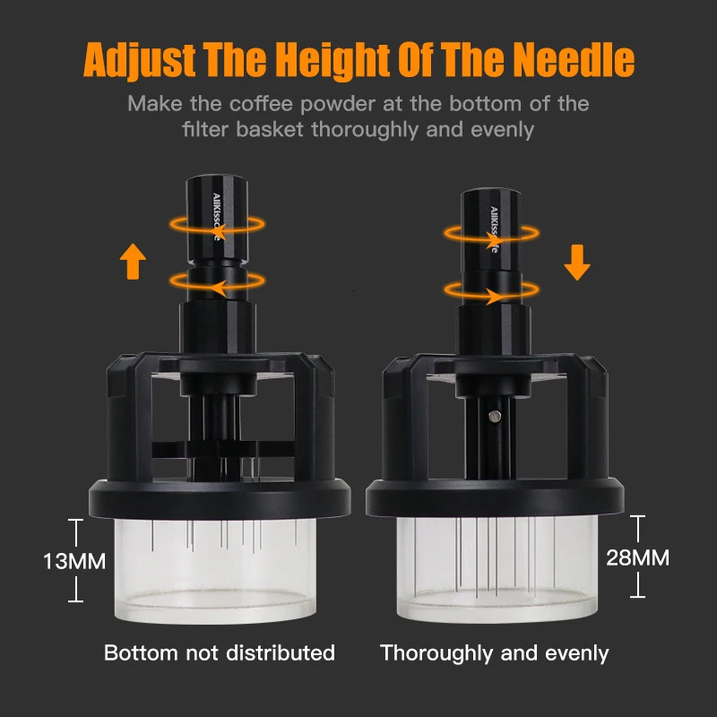 ALIKISSCAFE WDT Tools Rotary 51mm 54mm 58mm Espresso Stirrer Needle Distributor Magnetic Coffee Maker Accessories Barista Tools 250321