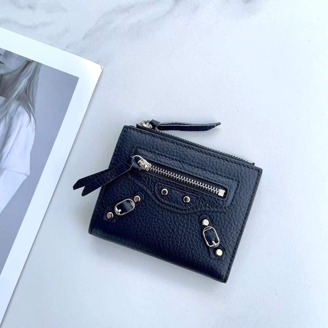 2025S Trend Designer Pure Leather Ins Premium Top Layer Cowhide Coin Purse Exquisite Goat Pattern Short Clip Wallet