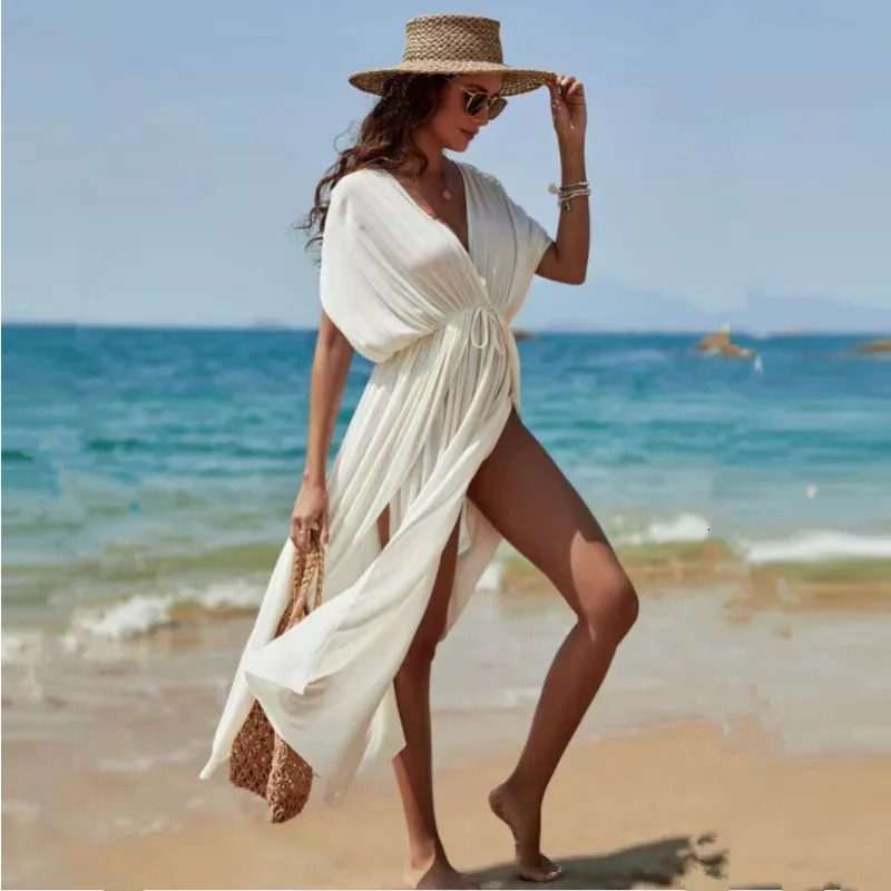 Sexy Woman Beach Cover Up Swimsuit Woman Dress Trend Bikini Cover-ups Swimwear Beach Outfits Womans Bathing Suit Vestidos 250320