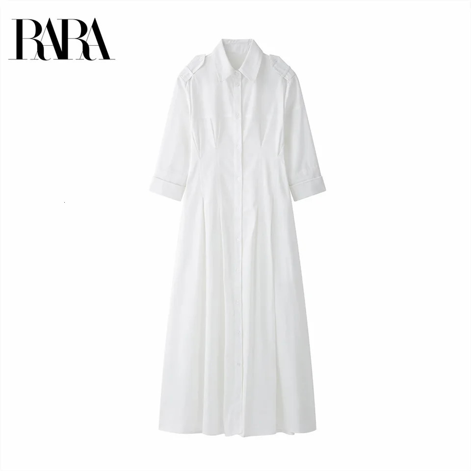 RARA womens long sleeved shirt with elegant and comfortable pleated collar n suitable for daily casual wear 250317
