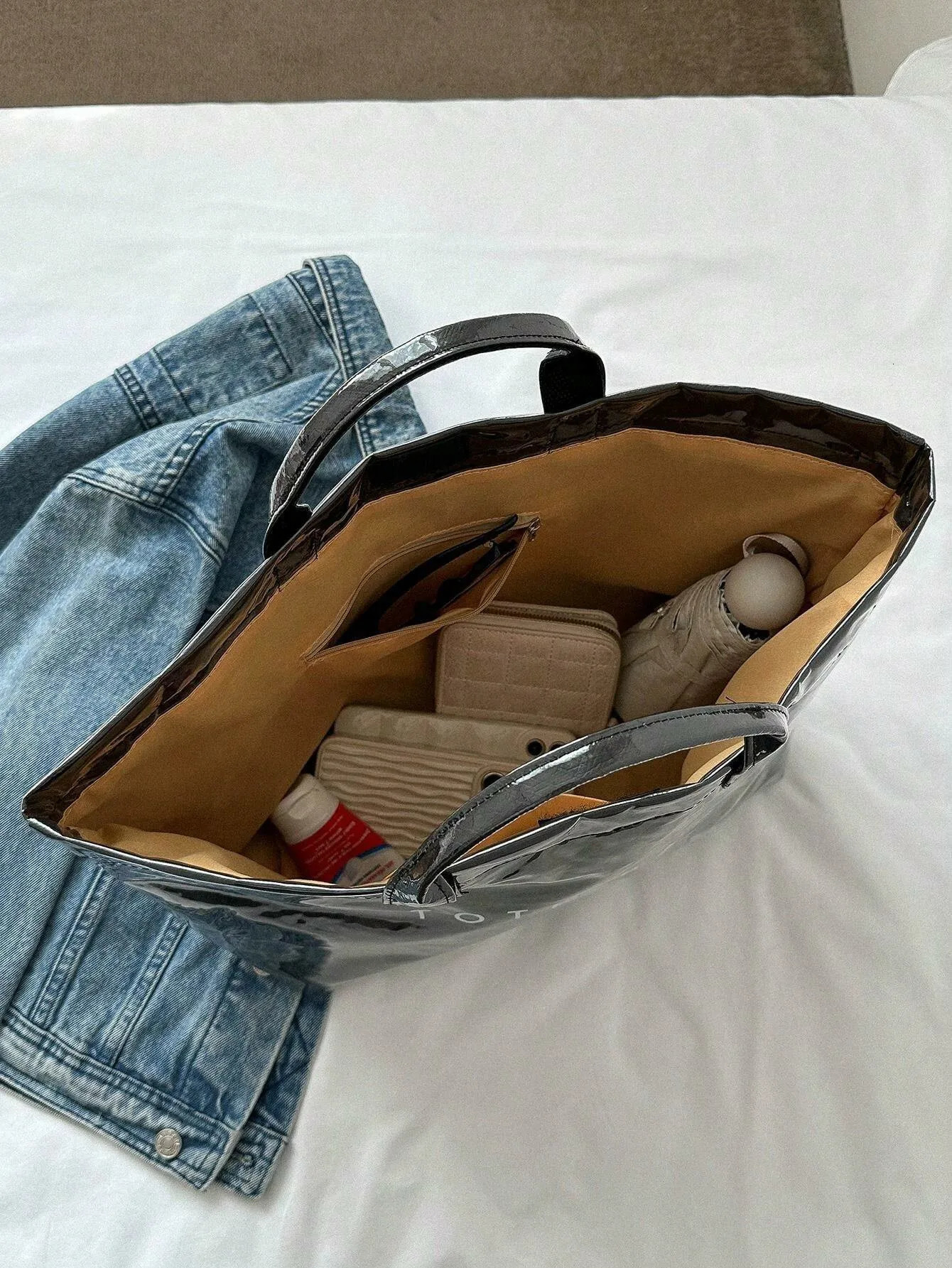Neutral style retro casual street handbag smallest creative highquality transparent PVC waterproof shopping bag ll 250317