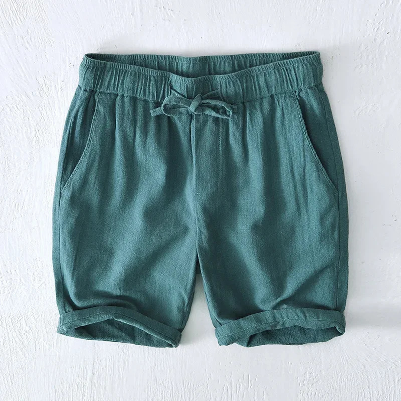 Cotton Linen Shorts Fpr Men Summer Fashion Loose Beach Holiday Shorts Man Casual Shorts Plus Size Drawstring Shorts 250320