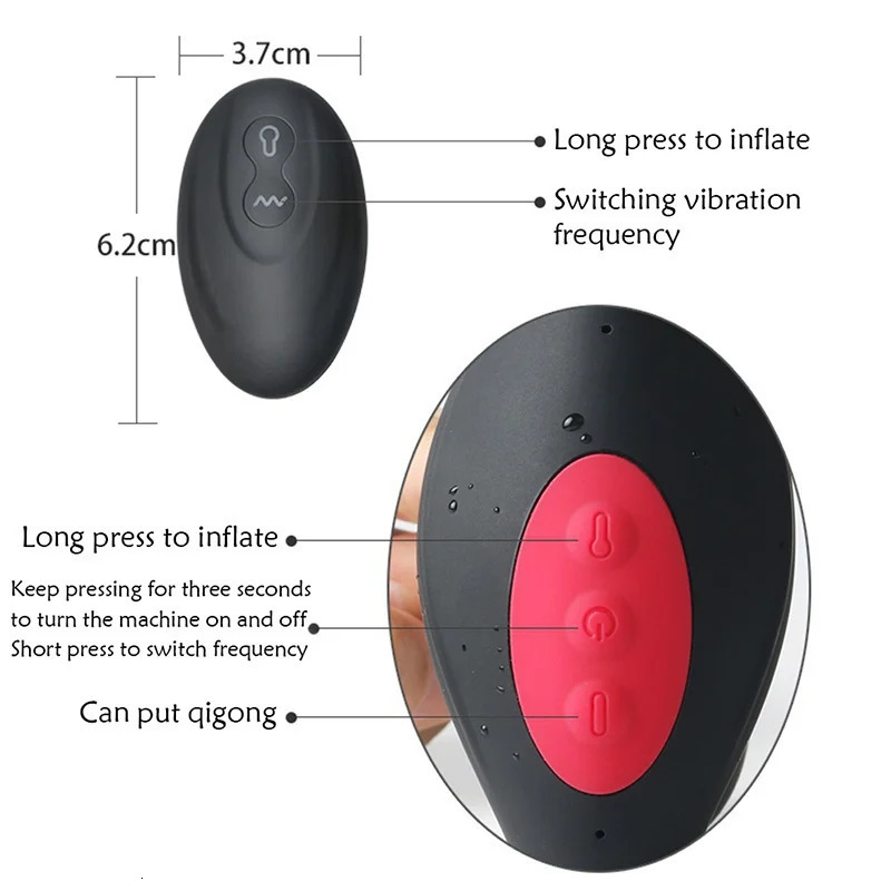 Wireless Remote Control Male Prostate Massage Vibrator Inflatable Anal Plug Expansion Vibrating Anal Sex Toys For Men Woman 250410