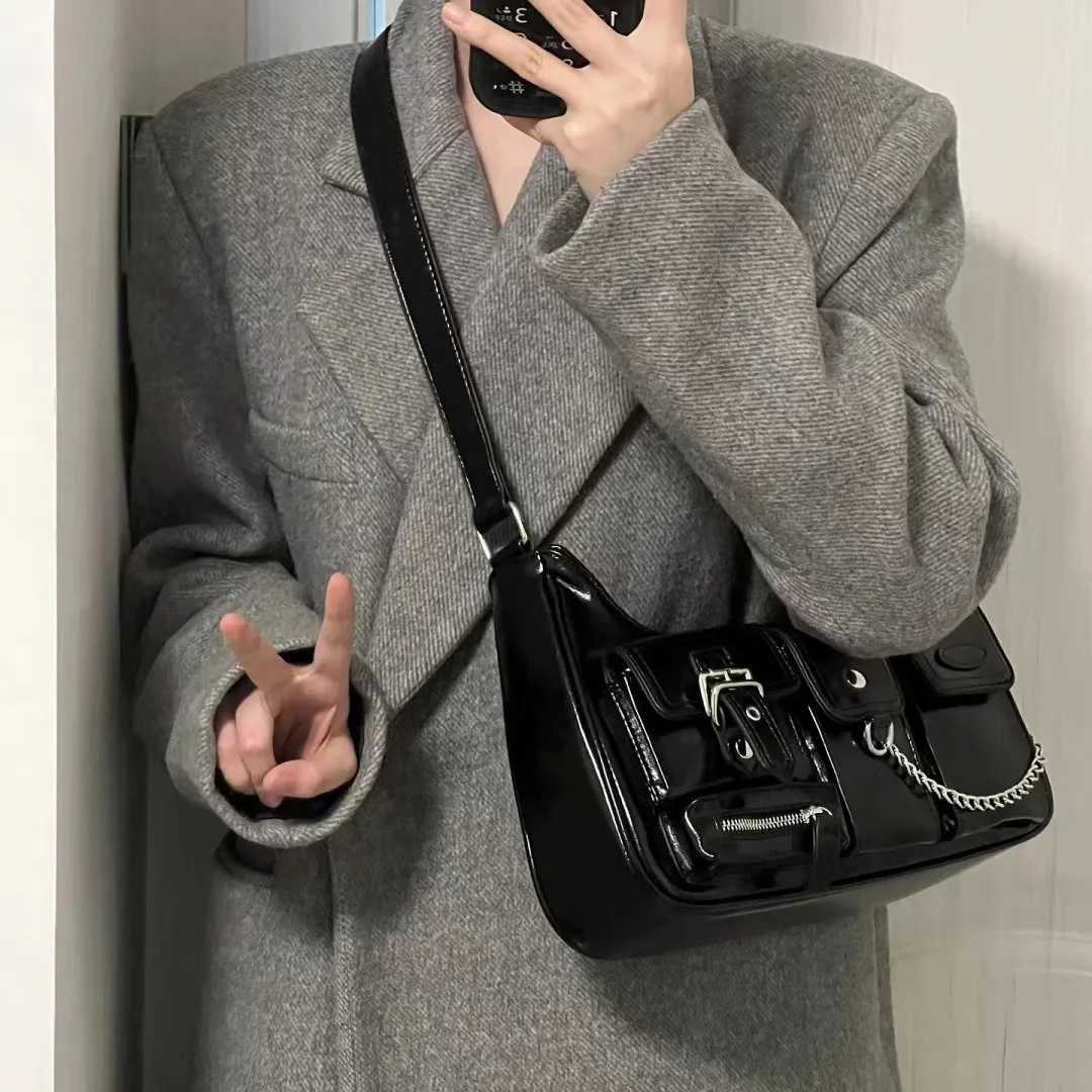 Richme Punk Bolso Mujer Fashion 2025 Trend New Design Chain Cross Shoulder Bag Harajuku Y2k PU Personalized Womens Bag Y250320