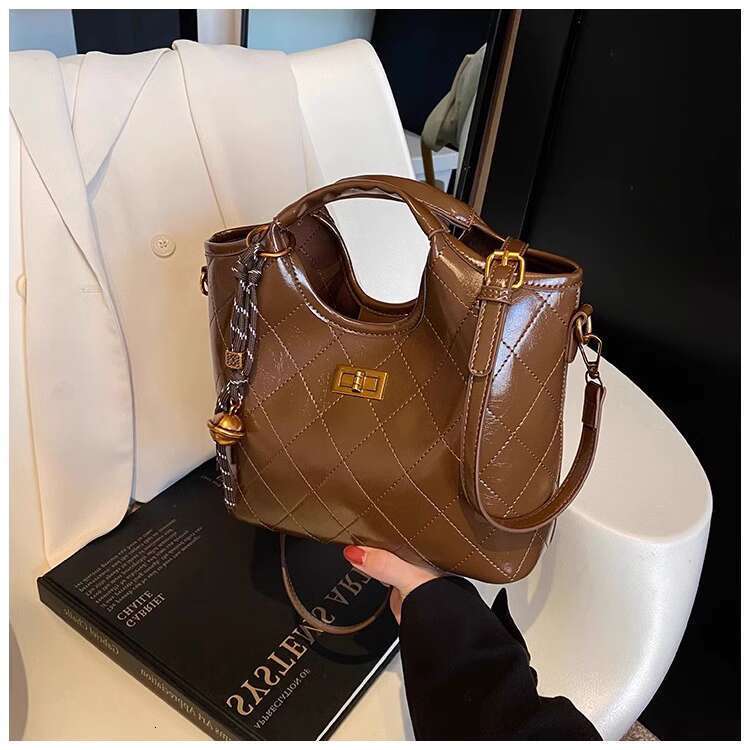 Women's Bags Advanced Ling Ge Bucket for Women 2024 New Versatile Fashion Commuter Handheld Crossbody Tote Bag