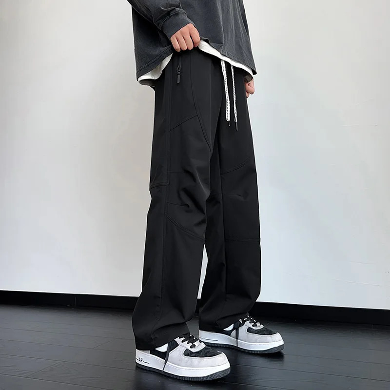Fashion Straight Loose Casual Pants Mens Outdoor Fitness Jogging Sweatpants Man Baggy Cargo Trousers 250320