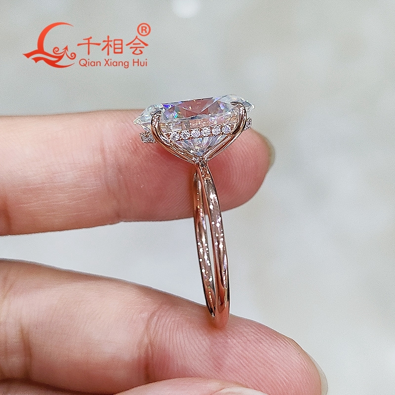8ct 10*14mm oval Pigeon eggs ring D vvs white moissanite S925 Sterling Silver Jewelry wedding Ladies